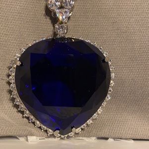 Large blue titanic heart of the ocean.